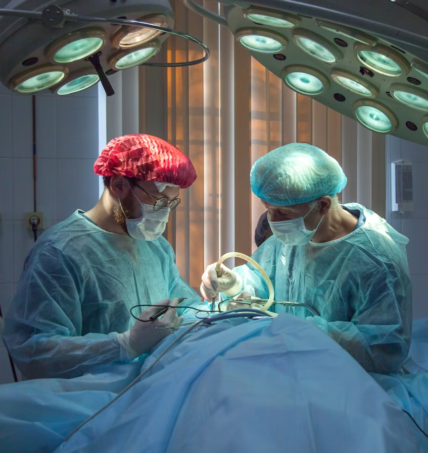 Neurosurgeon performing surgery