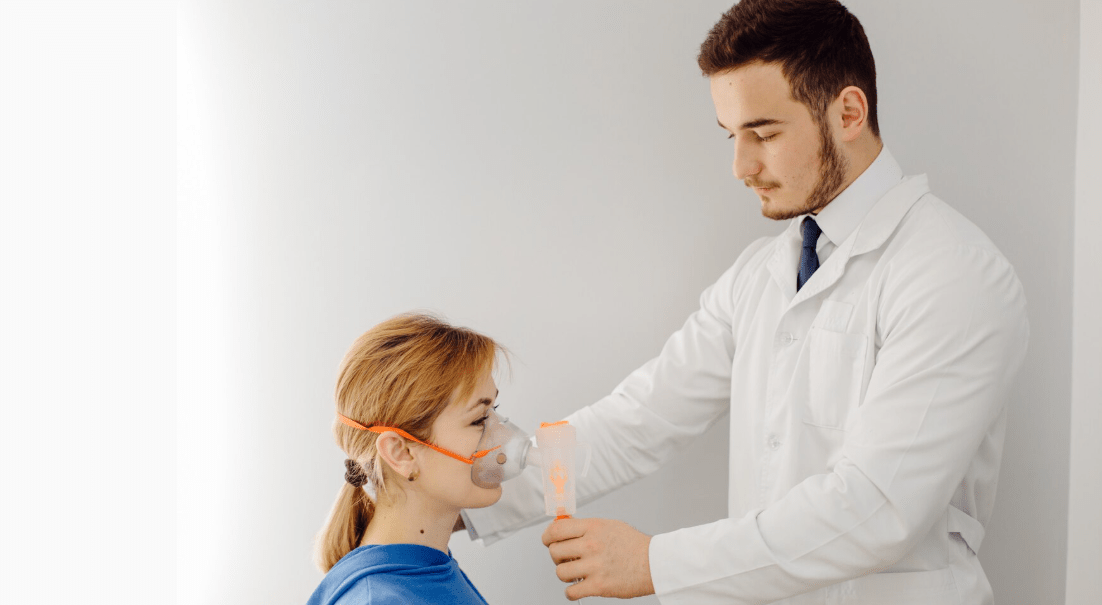 doctor examines respiratory test